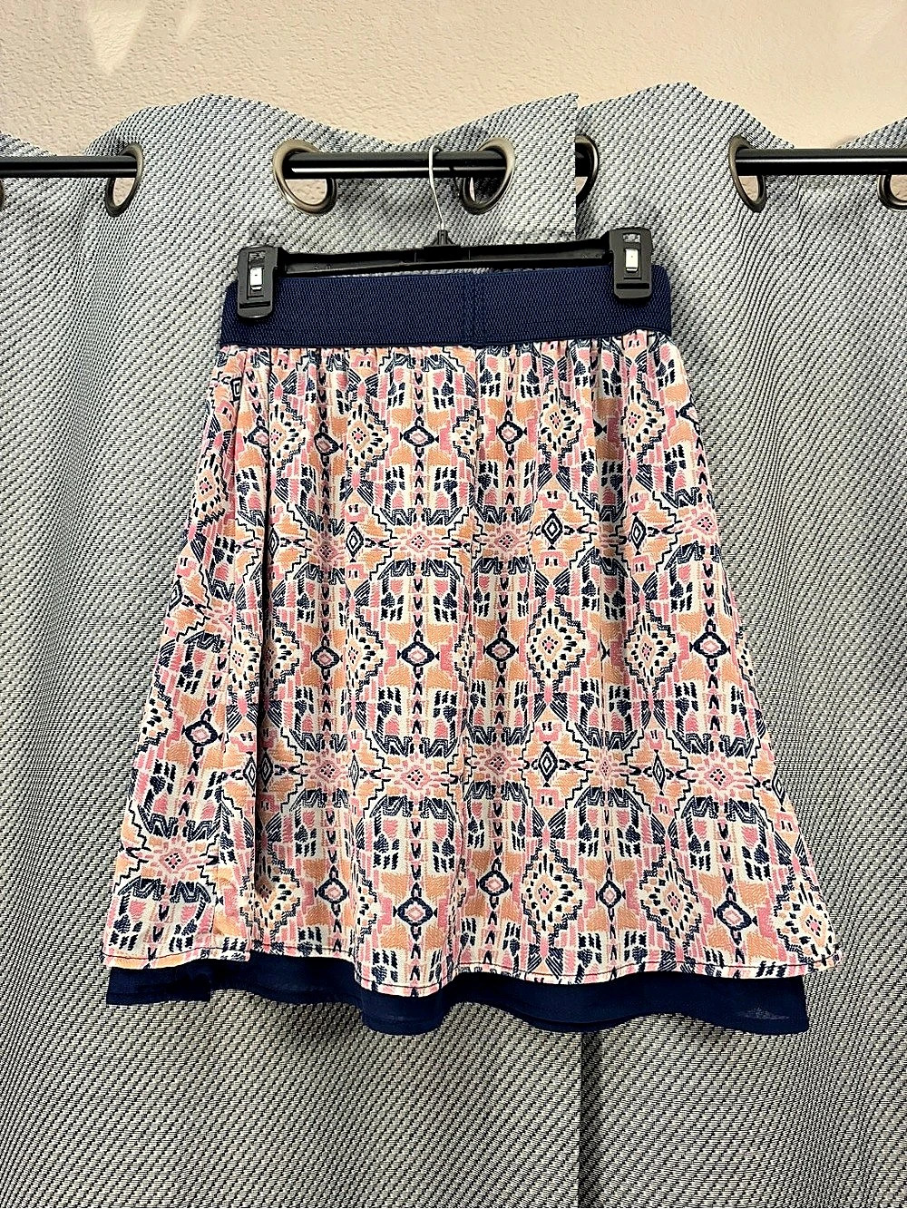 Charlotte Russe Multicolored Flowy Skirt with Geometric Patterns- S